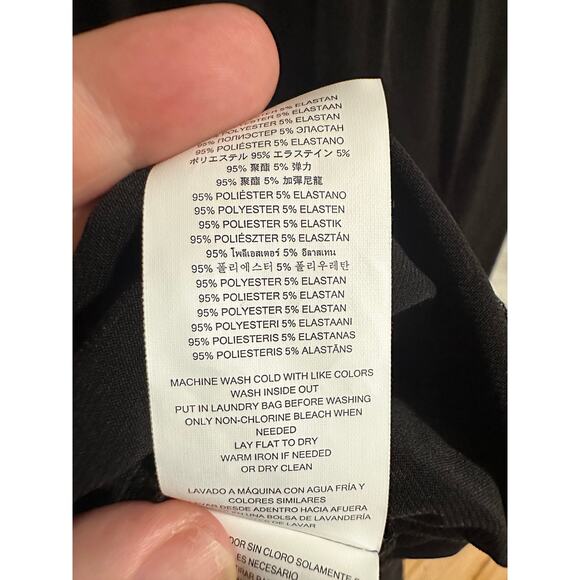 Michael Kors | Gold Sparkle Black Short Sleeve Midi Dress | Size Large - Picture 8 of 13